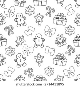 Weihnachten Urlaub doodle nahtlose Muster.