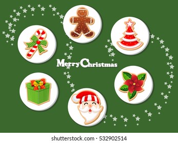 Christmas holiday dresses collection of icons 7