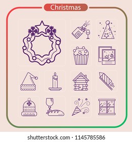 Christmas, holiday, event, party, line icon, mobile icon, illustration
