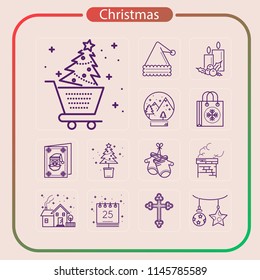 Christmas, holiday, event, party, line icon, mobile icon, illustration
