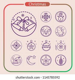 Christmas, holiday, event, party, line icon, mobile icon, illustration