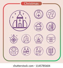 Christmas, holiday, event, party, line icon, mobile icon, illustration