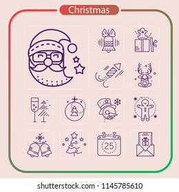 Christmas, holiday, event, party, line icon, mobile icon, illustration
