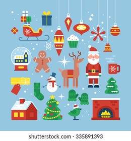 Christmas holiday flat stylish icon for web, graphic and logo design