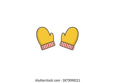 Christmas Holiday Gloves Icon Design