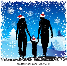 Christmas holiday, happy family