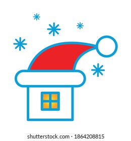 Christmas Holiday home concept. Winter icon style