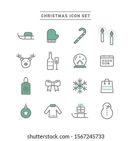 CHRISTMAS AND HOLIDAY ICON SET