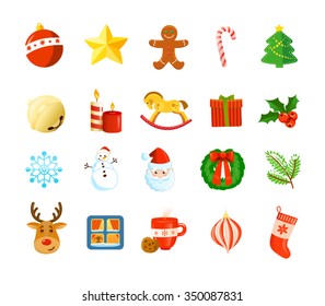 christmas holiday icon set