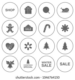 christmas Holiday icons set - beach summer sign and symbols - travel illustrations