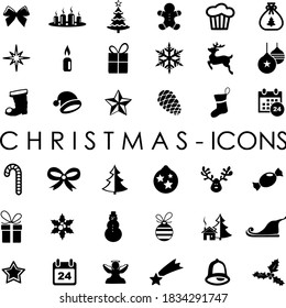 CHRISTMAS holiday ICONS set vector