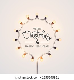 Christmas holiday lights background. Vector illustration