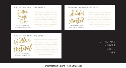 Christmas Holiday Market lettering template. Unique vector script saying poster. Custom typography print for t shirts,bags,posters,merch,banners. Winter Holiday season decorations.