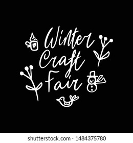 Christmas Holiday Market lettering template. Unique vector script saying poster. Custom typography print for t 
shirts,bags,posters,merch,banners. Winter Holiday season decorations