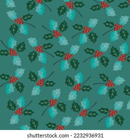 Christmas Holiday Mistletoe Pattern Vector illustration