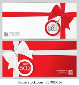 christmas holiday and new year gift voucher certificate coupon template. can be use for business shopping card, customer sale and promotion, layout, banner, web design. vector illustration