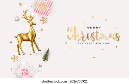 Christmas Holiday Party Background. Happy New Year and Merry Christmas Poster Template. Vector Illustration EPS10