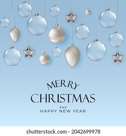 Christmas Holiday Party Background. Happy New Year and Merry Christmas Poster Template. Vector Illustration EPS10