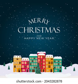 Christmas Holiday Party Background. Happy New Year and Merry Christmas Poster Template. Vector Illustration EPS10