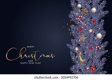 Christmas Holiday Party Background. Happy New Year and Merry Christmas Poster Template. Vector Illustration EPS10
