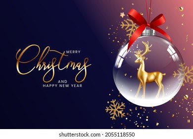 Christmas Holiday Party Background. Happy New Year and Merry Christmas Poster Template. Vector Illustration EPS10
