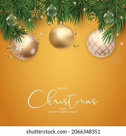 Christmas Holiday Party Background. Happy New Year and Merry Christmas Poster Template. Vector Illustration EPS10
