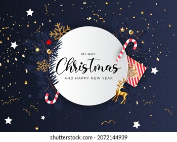 Christmas Holiday Party Background. Happy New Year and Merry Christmas Poster Template. Vector Illustration EPS10
