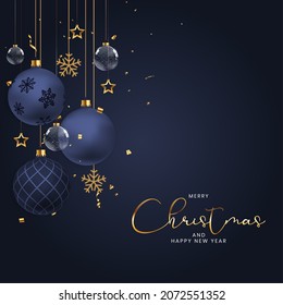 Arrière-Plan Fête de Noël. Modèle d'affiche Joyeux Nouvel An et Joyeux Noël. Illustration vectorielle EPS10
