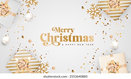 Christmas Holiday Party Background. Happy New Year and Merry Christmas Poster Template. Vector Illustration EPS10
