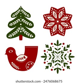 Christmas Holiday Patchwork Decorative Pattern vector Illustration.