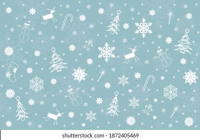 Christmas Holiday pattern, made of Festive Elements Background.