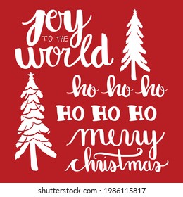 Christmas Holiday Phrases Vector Set