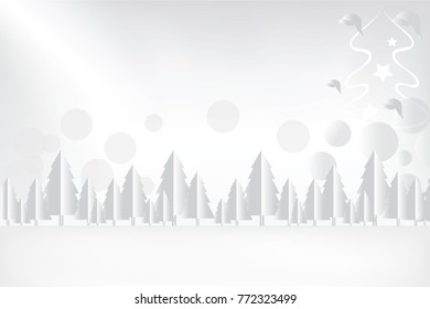 Christmas holiday pine trees composition on gray background with copy space for your text