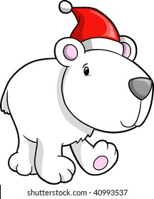 Weihnachtsfeiertag, Polar-Bär, Vektorgrafik