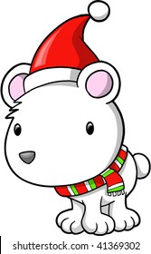 Christmas Holiday Polar Bear Vector