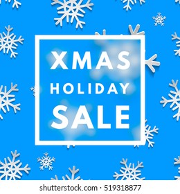 Christmas holiday sale poster. Minimalism trendy shopping banner. Vector discount card.