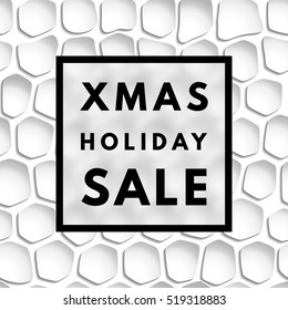 Christmas holiday sale poster. Minimalism trendy shopping banner. Vector discount card.