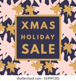 Christmas holiday sale poster. Minimalism trendy shopping banner. Vector discount card.