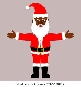 Christmas holiday santa claus illustration black santa