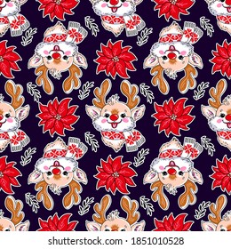 Christmas holiday seamless pattern for wrapping paper
