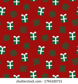Navidad Fiesta sin fisuras presente y fondo de patrón de copo de nieve para gráficos de sitios web, textiles de moda
