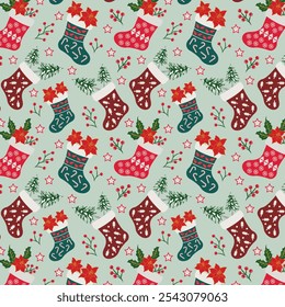 Christmas holiday seamless vector pattern