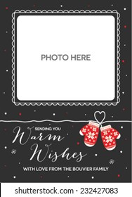 Christmas Holiday Season Greetings Card with Place for a Photo