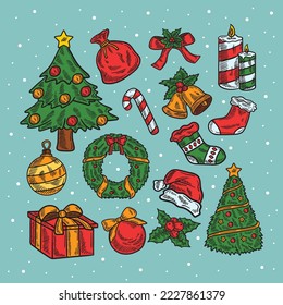 Christmas Holiday Set Element Vintage , Winter Set, Joy and Hope