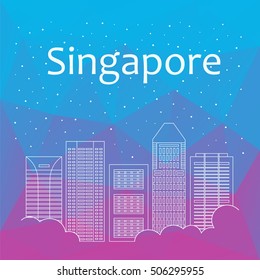Christmas holiday in Singapore city. Abstract background for banner