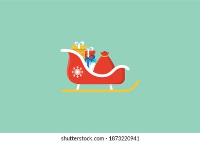 Christmas Holiday Sleigh Icon Design