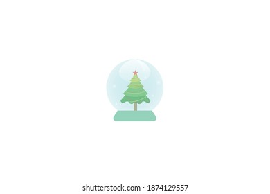 Christmas Holiday Snow Globe Icon Design