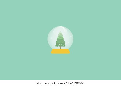 Christmas Holiday Snow Globe Icon Design