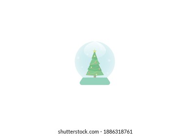 Christmas Holiday Snow Globe Icon Design