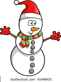 Christmas Holiday Snowman Vector